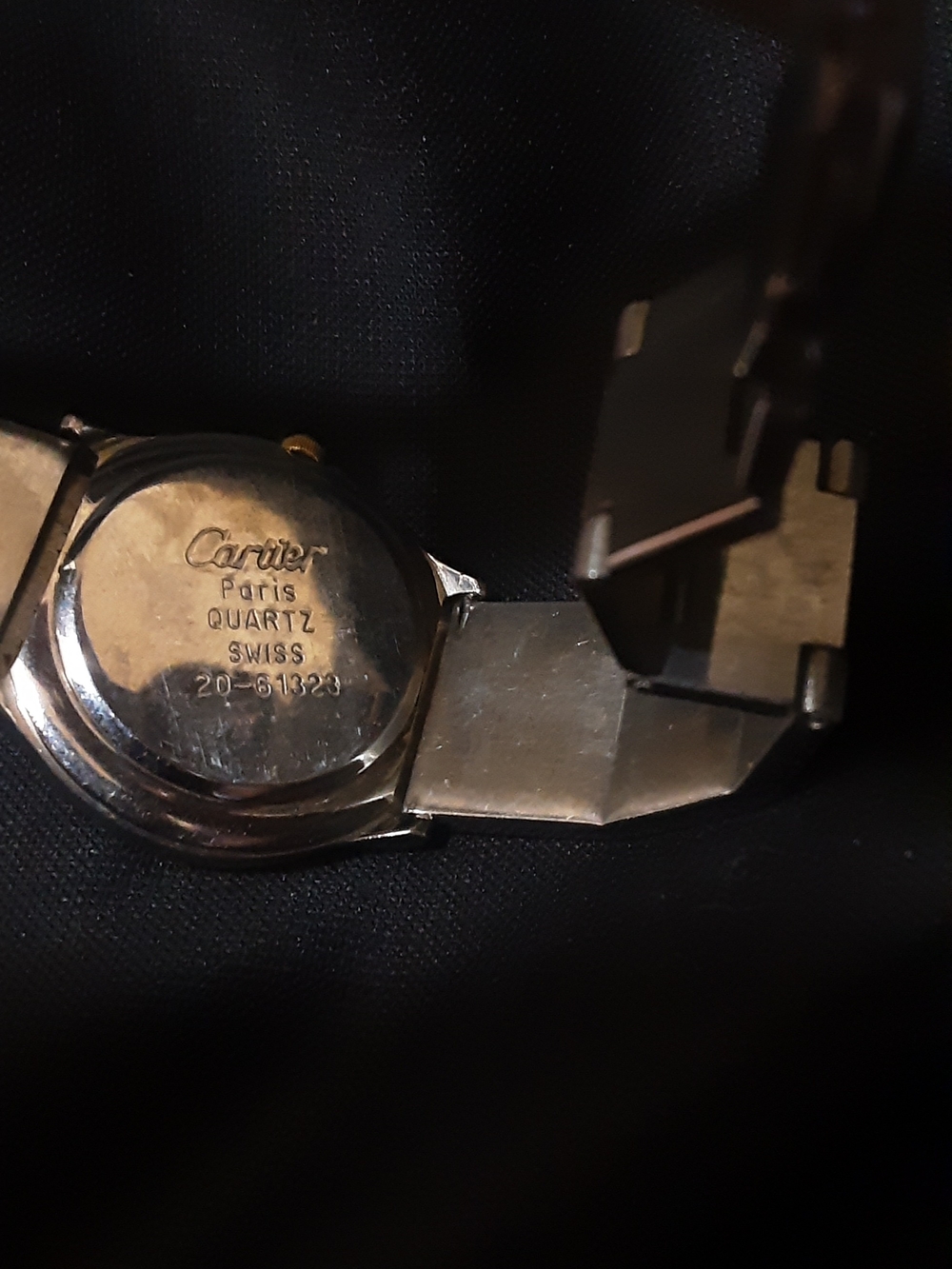Vintage Cartier Two-Tone Silver and Gold Dial Slim Bracelet Watch - Picture 4 of 11